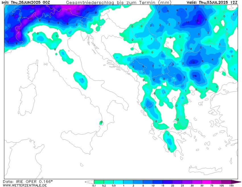 Mapa padavina u Srbiji