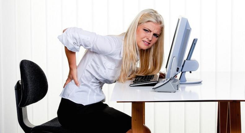 Sitting for too long affects the back