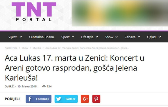 Mediji najavljivali Karleušu kao gošću