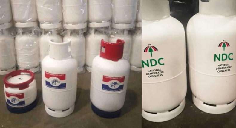 Photos: NDC and NPP-branded cylinders pop up ahead of 2020 elections