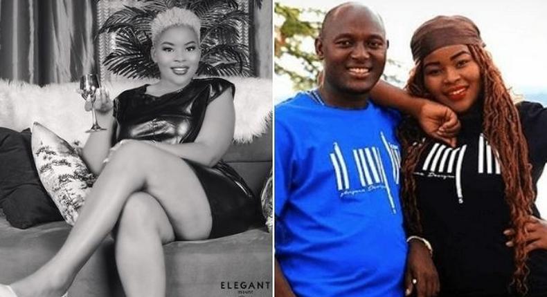 A collage photo of Stephen Letoo and his baby mama Winnie Nadupoi