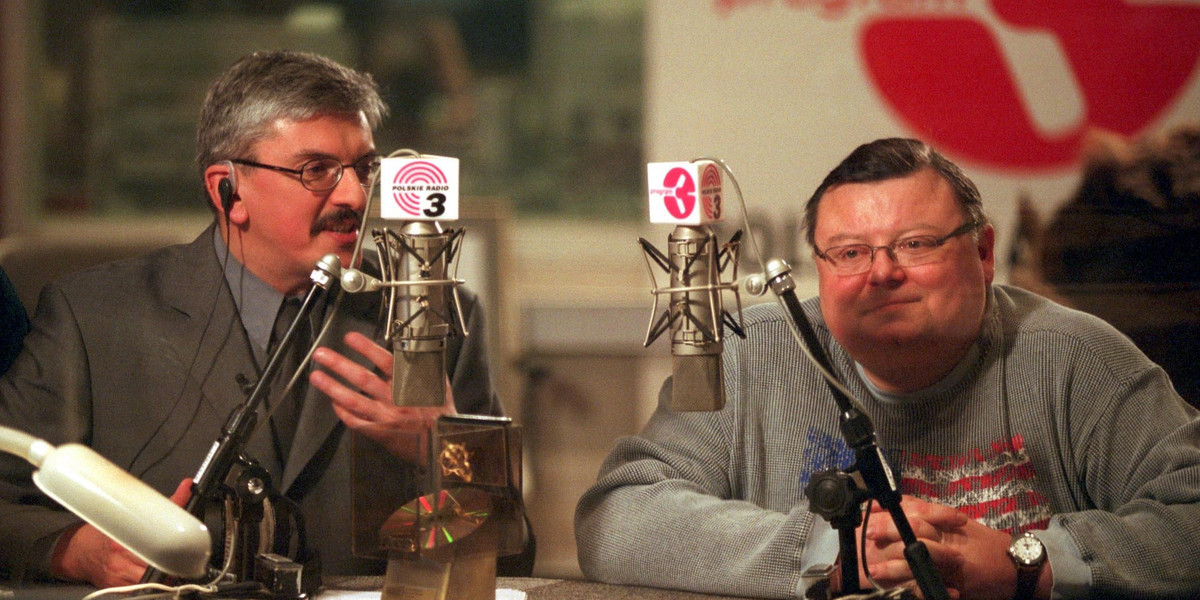 Marek Niedźwiecki  i Wojciech Mann w 2001 r.