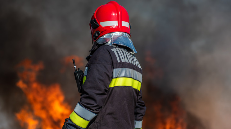 A tűzoltóknak extrém körülmények között, gyakran nagyon magas hőmérsékletben kell nehéz fizikai munkát végezniük. Védőruhába öltözve alig egy-két méterre dolgoznak a lángoktól, védőnadrágban, hosszú ujjú kabátban, csizmában, sisakban, kesztyűben. Gyakran váltják egymást és különösen figyelnek a folyadékbevitelre - közölte Mukics Dániel, az Országos Katasztrófavédelmi Főigazgatóság szóvivője / Fotó: Szabó Péter, katasztrófavédelem