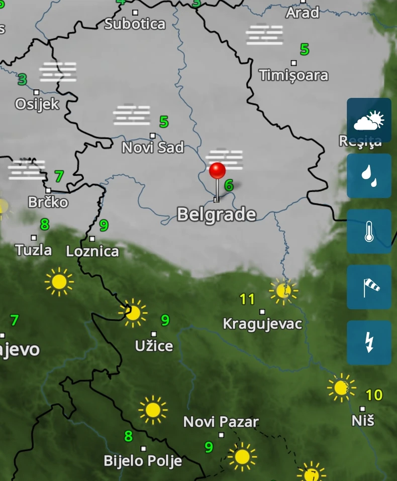 Niži predeli od četvrtka pod jačom maglom, a viši će imati više sunca