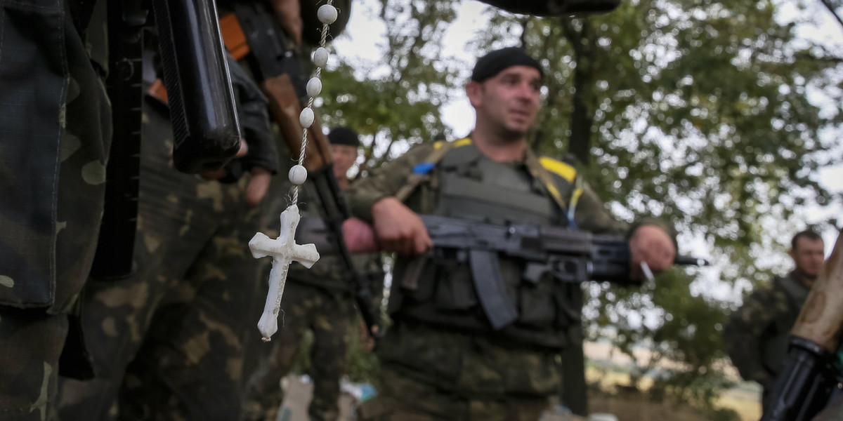 Żołnierze na Ukrainie.