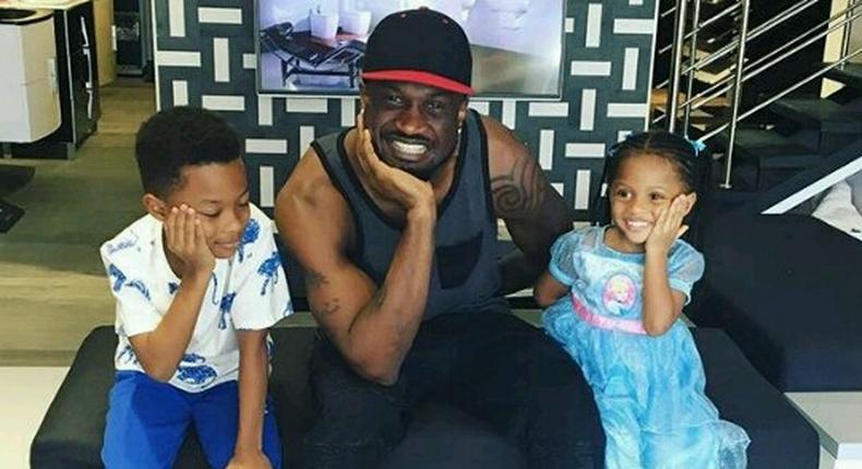 Peter Okoye and kids, Cameron and Aliona