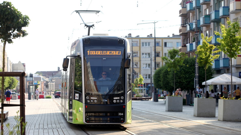 Tramwaj w centrum Gorzowa