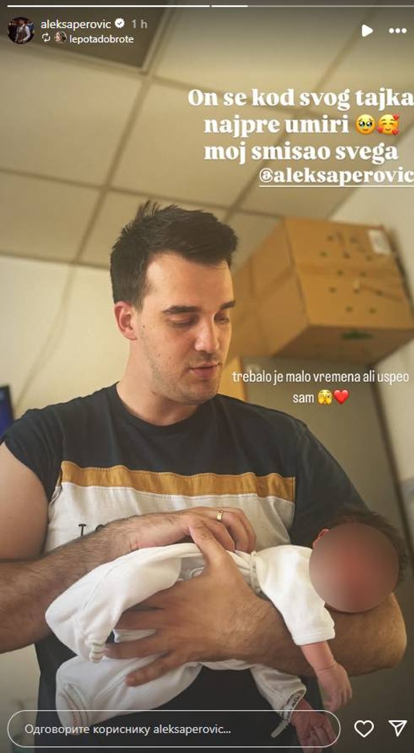Aleksa Perović sa bebom