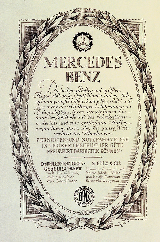 Porozumienie o połączeniu Daimler-Motoren-Gesellschaft i Benz & Cie z 1926 r.