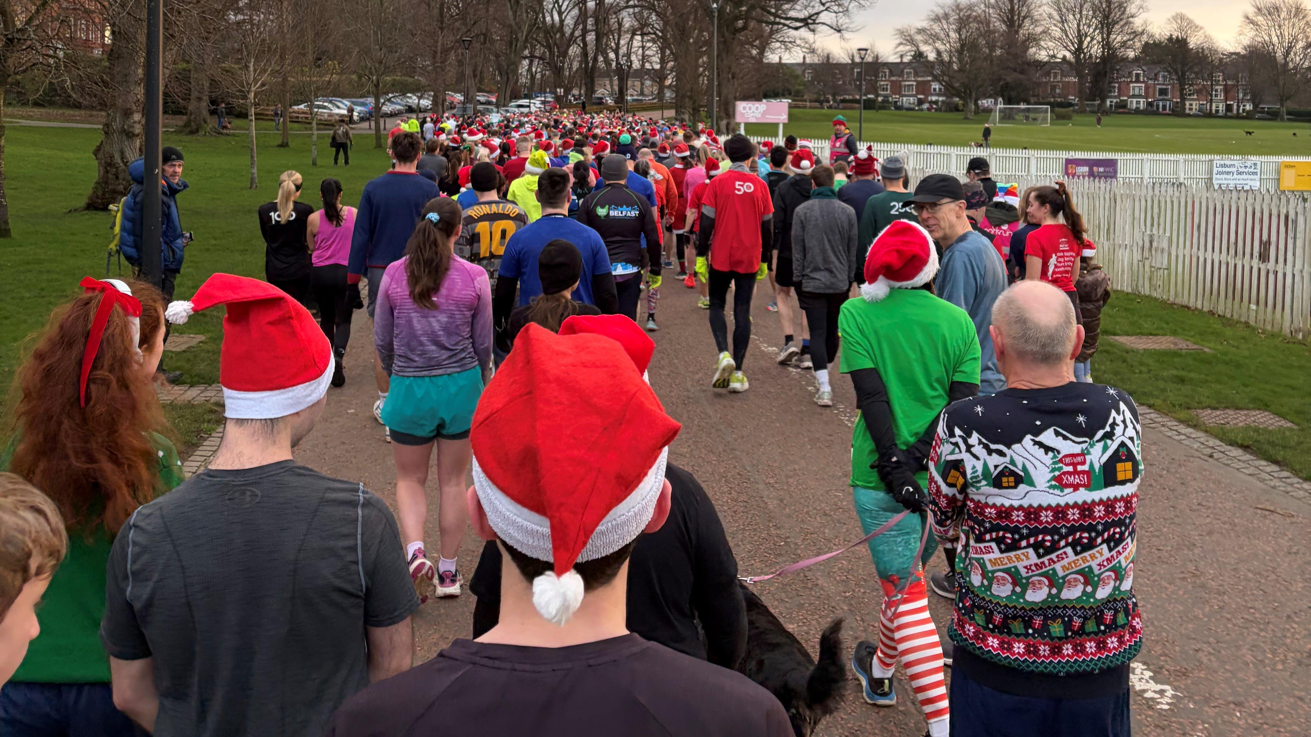 Over 1,000 runners pack Belfast's Stormont parkrun on Christmas Day