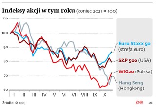 Indeksy akcji w tym roku