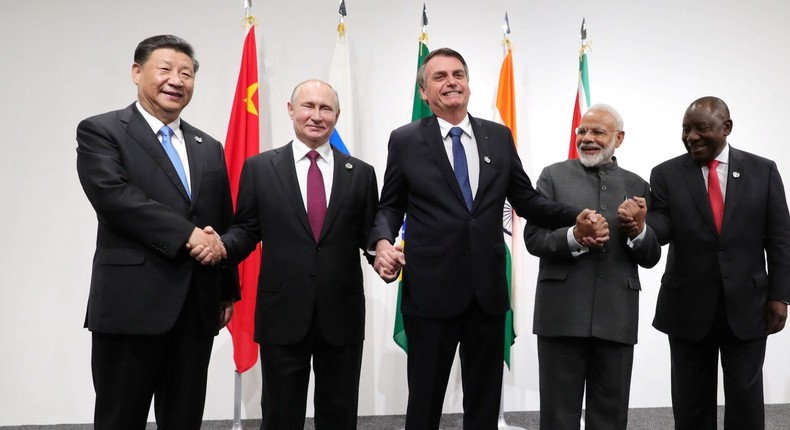 Leaders of BRICS countries in 2019.Sputnik/Alexey Nikolsky/Kremlin via Reuters