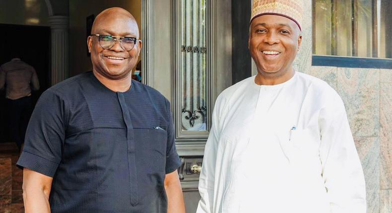 Fayose and Saraki during a recent peace meeting (Pulse) 