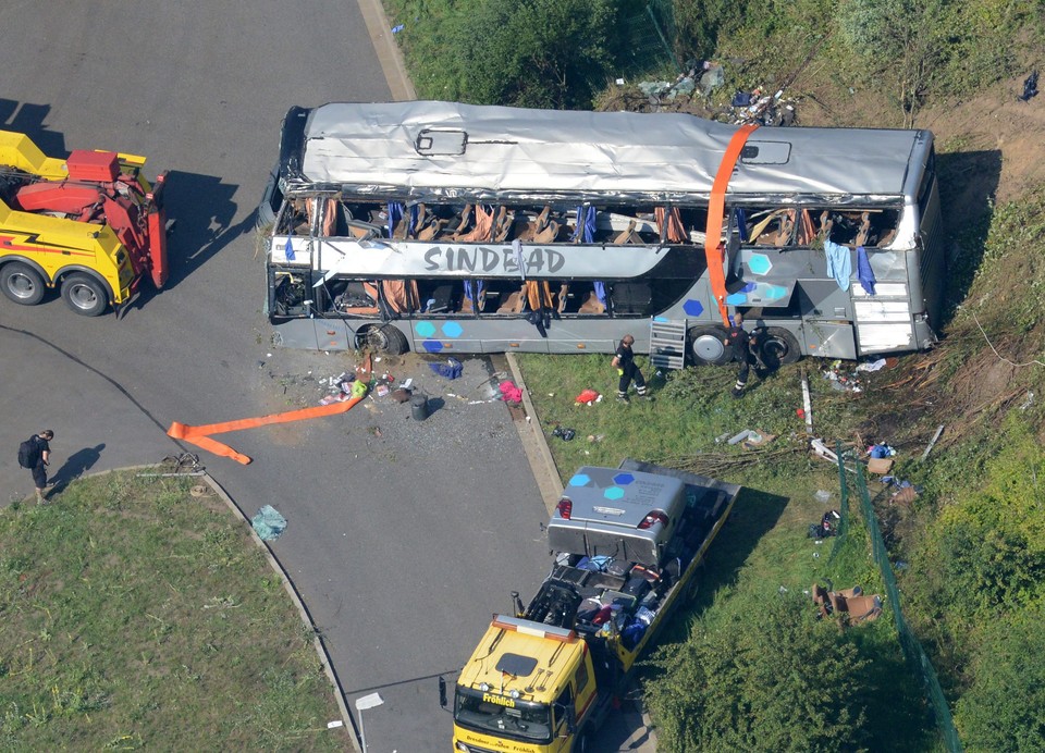 GERMANY BUS ACCIDENT (Nine killed, 40 injured in multiple bus crash near Dresden)