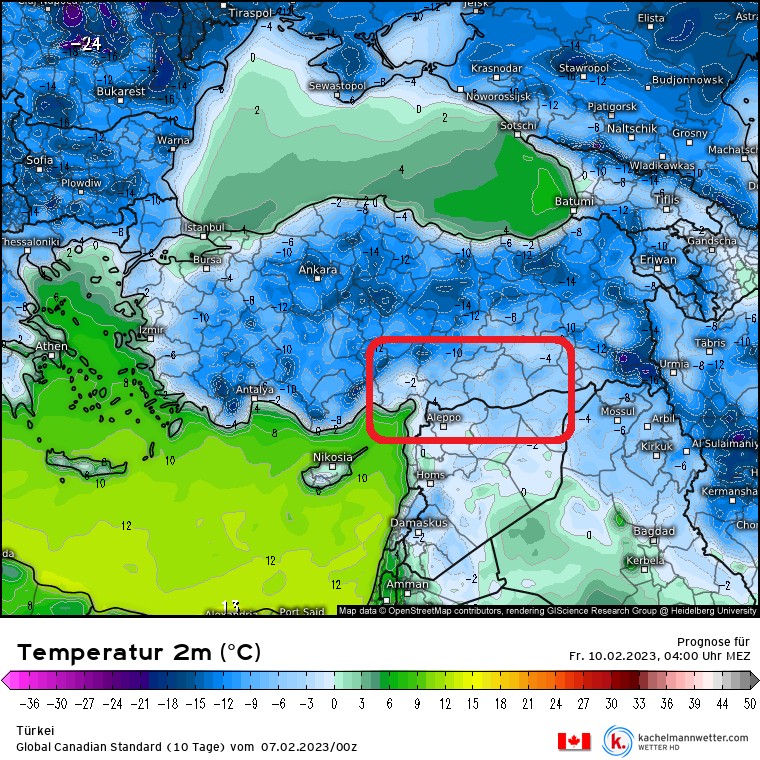 Temperatura na obszarze dotkniętym trzęsieniem będzie spadać mocno poniżej 0 st. C