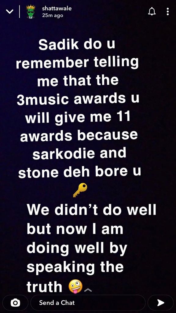 'You gave me 11 awards to make Sarkodie and Stonebwoy angry' - Shatta Wale exposes Sadiq