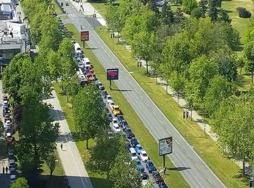 Ova kolona vozila iz Bulevara Mihajla Pupina sliva se na Brankov most