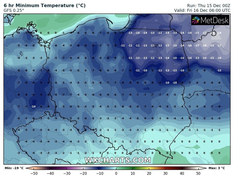 Poranek z bardzo zróżnicowaną temperaturą