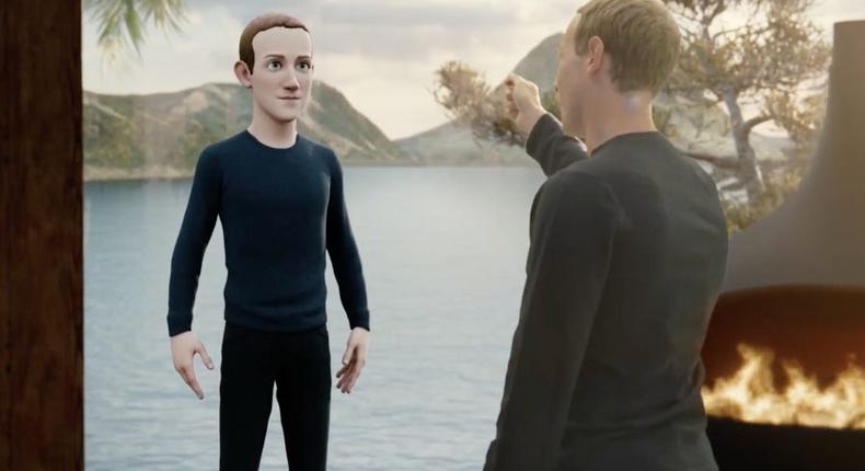 Mark Zuckerberg showing his 'metaverse' avatar during Connect 2021