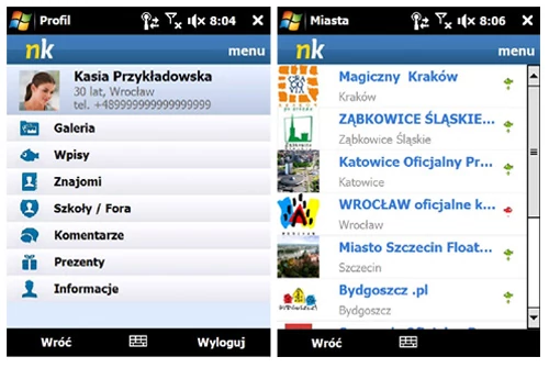 Tak ma wyglądać nk.pl w wersji dla Windows Mobile