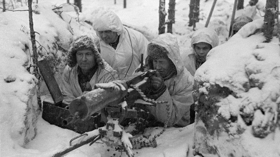 Fińscy żołnierze na froncie wojny zimowej 1939-1940