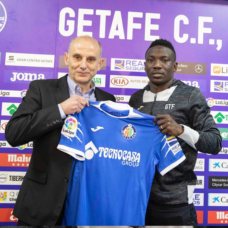 Cuando Ogehenekaro Etebo se incorporó al Getafe hace dos años (Twitter/Getafe)