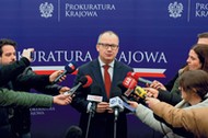 Adam Bodnar wygłasza oświadczenie w siedzibie Prokuratury Krajowej w Warszawie, 15 stycznia 2024 r.