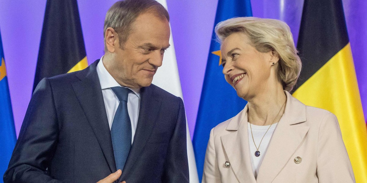 Donald Tusk i Ursula von der Leyen.