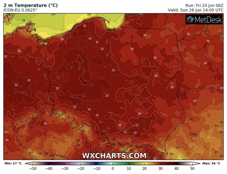 W niedzielę upał jeszcze bardziej się nasili.