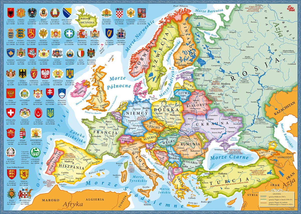 Mapa Europy w układance wydawnictwa EduMal
