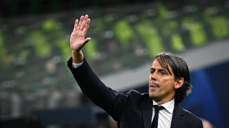 Simone Inzaghi podczas półfinałowego spotkania Ligi Mistrzów z AC Milan