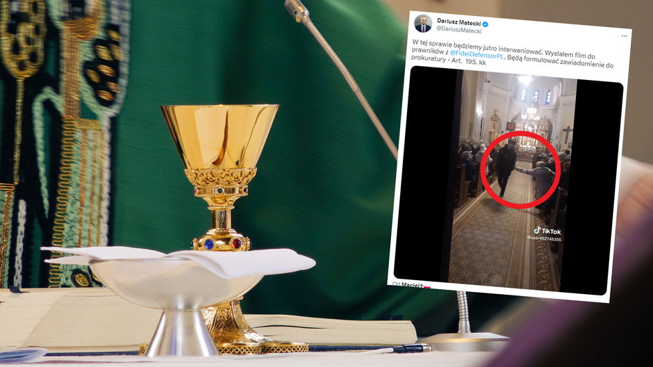 Nastolatek puścił muzykę w kościele (fot. screen: Twitter/DariuszMatecki)