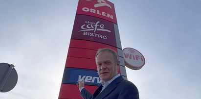 Donald Tusk zatrzymał się na stacji Orlenu. "Za taką cenę Kaczyński nie najeździ się po Polsce"