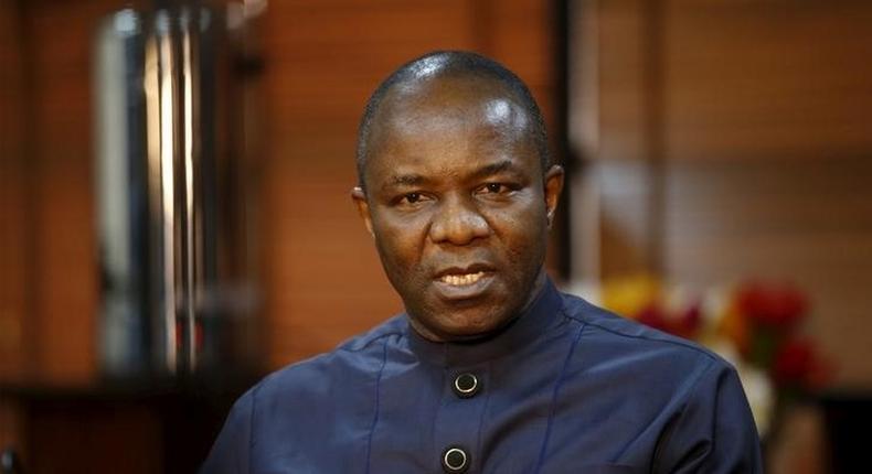 Nigerian Oil Minister Emmanuel Ibe Kachikwu speaks during an interview with Reuters in Abuja, Nigeria February 12, 2016.REUTERS/Afolabi Sotunde