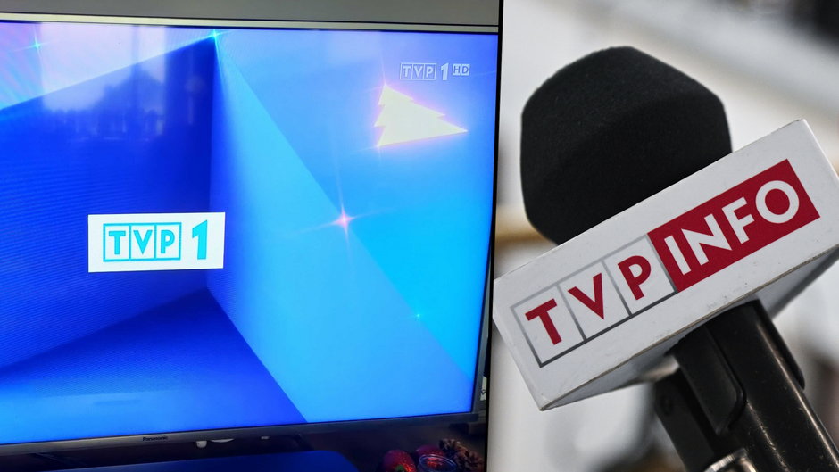 Mikrofon TVP Info w Sejmie w Warszawie