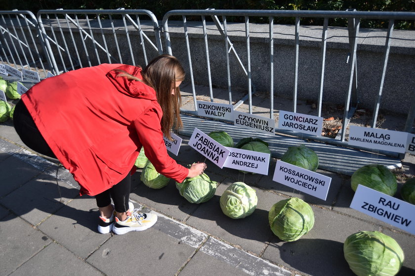 Kapuściany protest przed Sejmem