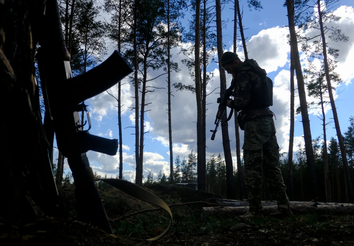 Ukraiński żołnierz pod Łymanem