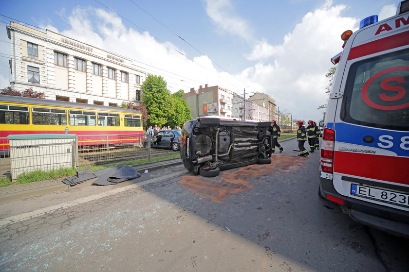 Wypadek na Kościuszki w Łodzi