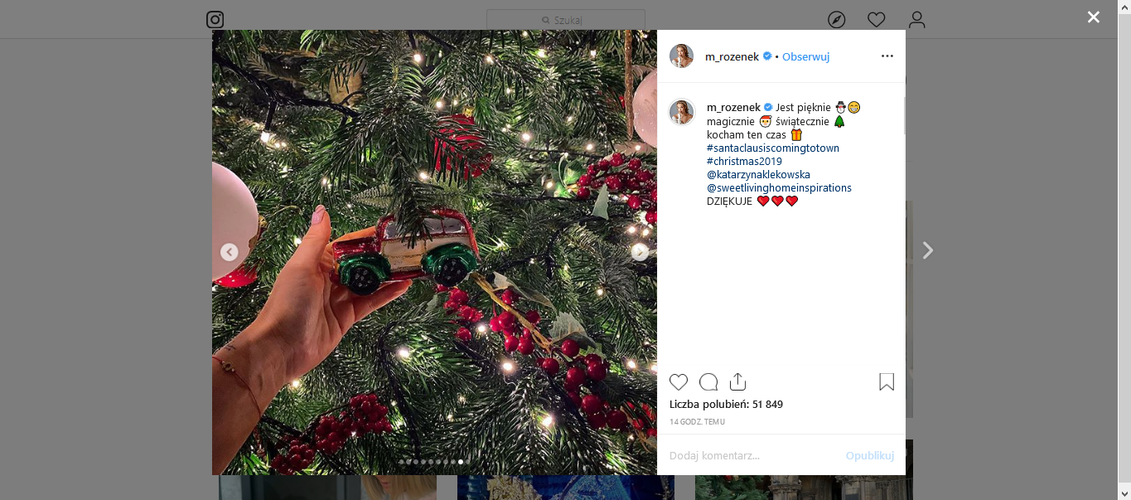 świąteczne dekoracje w domu Małgorzaty Rozenek