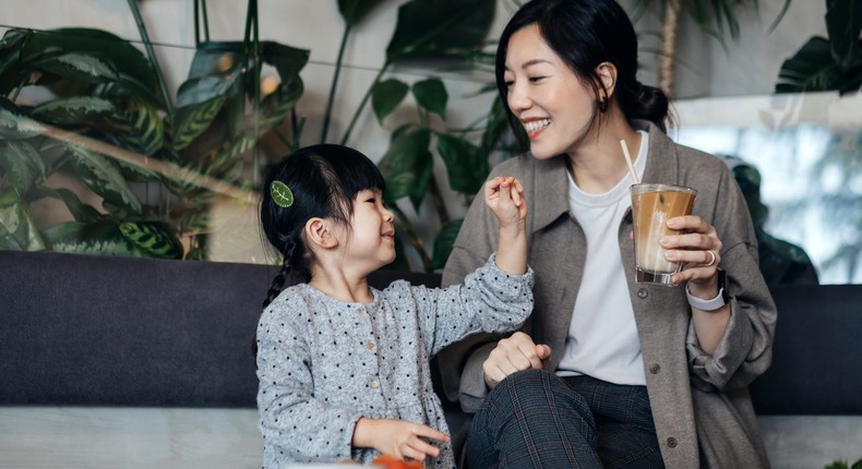 Experts say it's best to keep your kid away from coffee, especially the sweetened ones that are loaded with excess sugar.D3sign / Getty Image