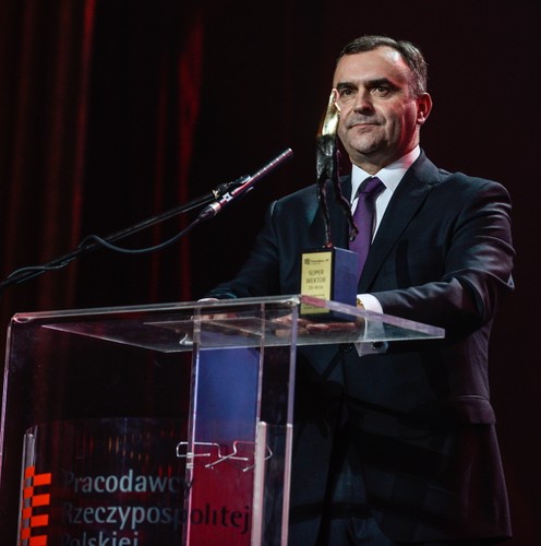 Minister skarbu państwa Włodzimierz Karpiński podczas uroczystości