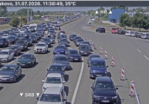 Izlaz ih Hrvatske u Srbiju na hrvatskoj granici Bajakovo