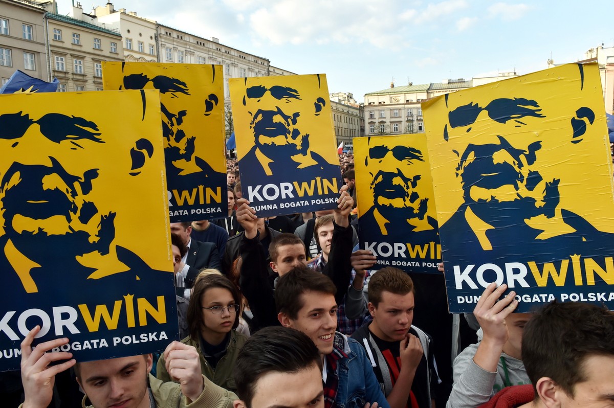 Wiec kandydata na prezydenta Janusza Korwin-Mikkego