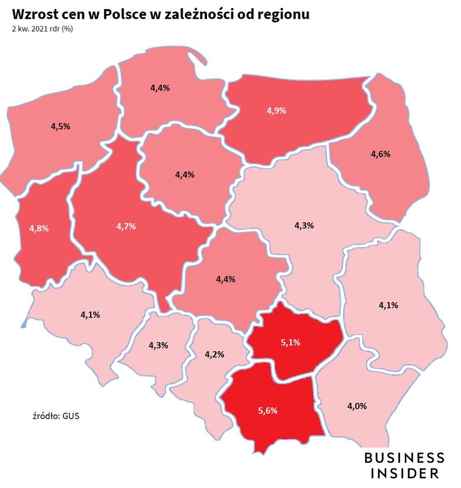 Ceny w Polsce nie zmieniają się wszędzie tak samo. W ostatnich latach prym wiedzie województwo Małopolskie.