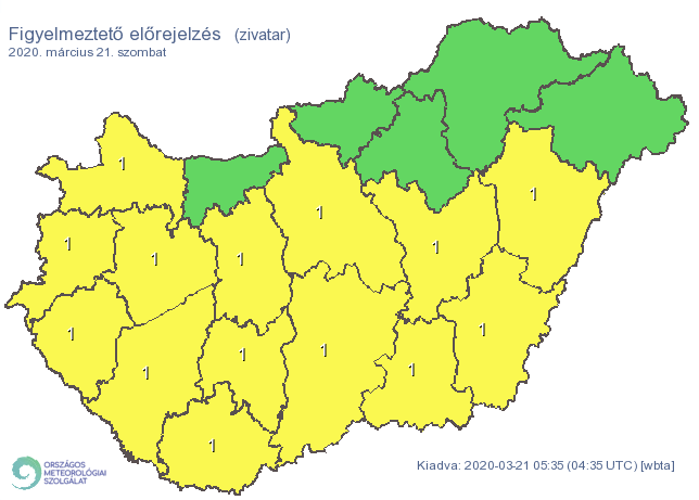 Rengeteg megyére adtak ki riasztást zivatar miatt / Fotó: OMSZ