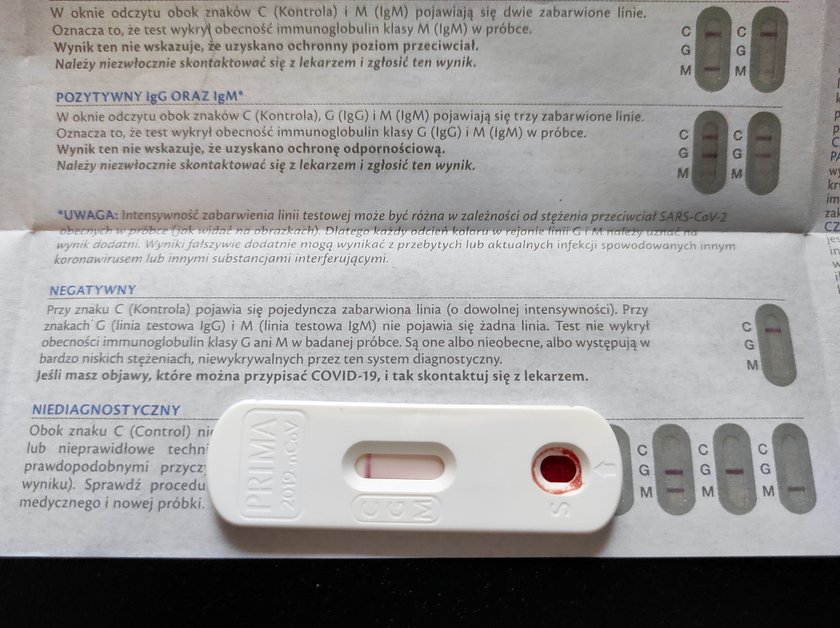 Test na obecność przeciwciał przeciwko koroanwirusowi Sars-Cov-2 z Biedronki