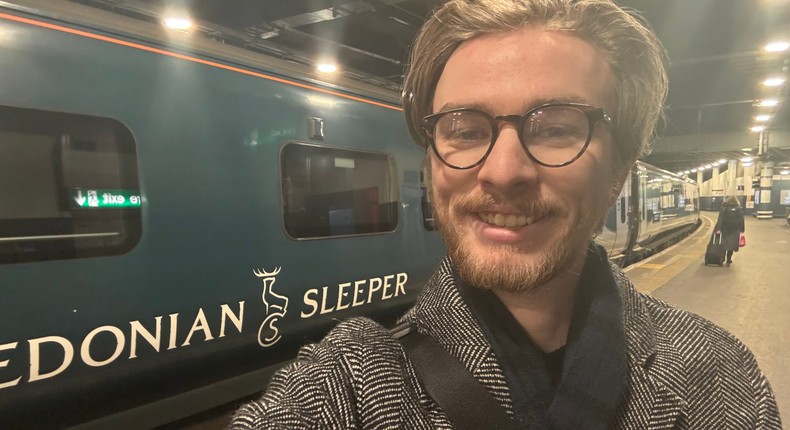 The author and the Caledonian Sleeper train at London's Euston station.Pete Syme/BI