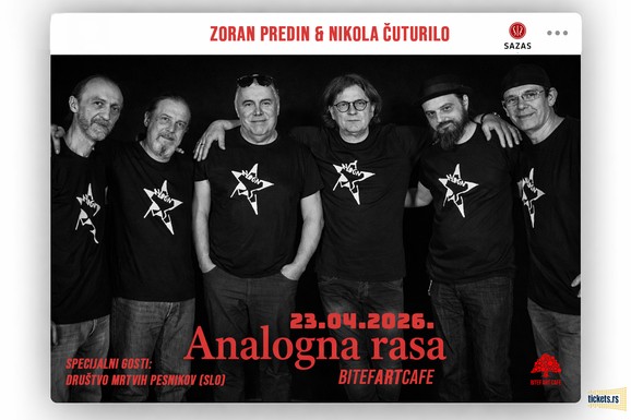 Zoran Predin i Nikola Čuturilo sa "Analognom rasom" i " Društvom mrtvih pesnikov" na ekskluzivnom beogradskom koncertu