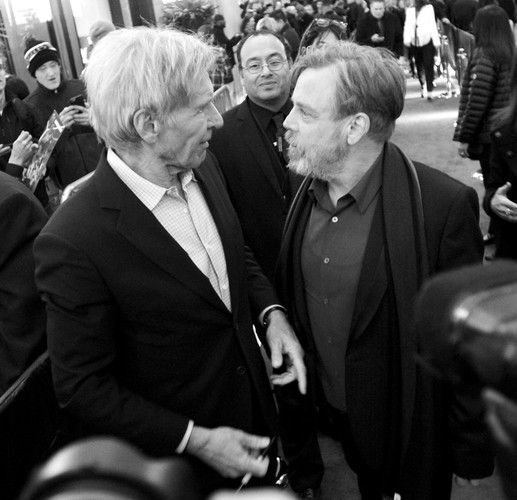 Harrison Ford i Mark Hamill na premierze 'Gwiezdnych wojen'
