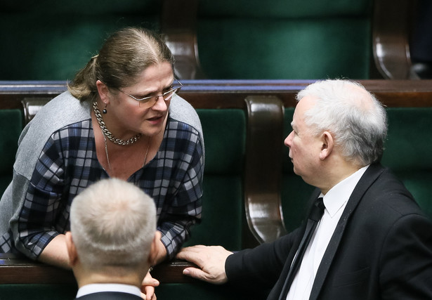 Prezes Prawa i Sprawiedliwości Jarosław Kaczyński oraz posłanka PiS Krystyna Pawłowicz